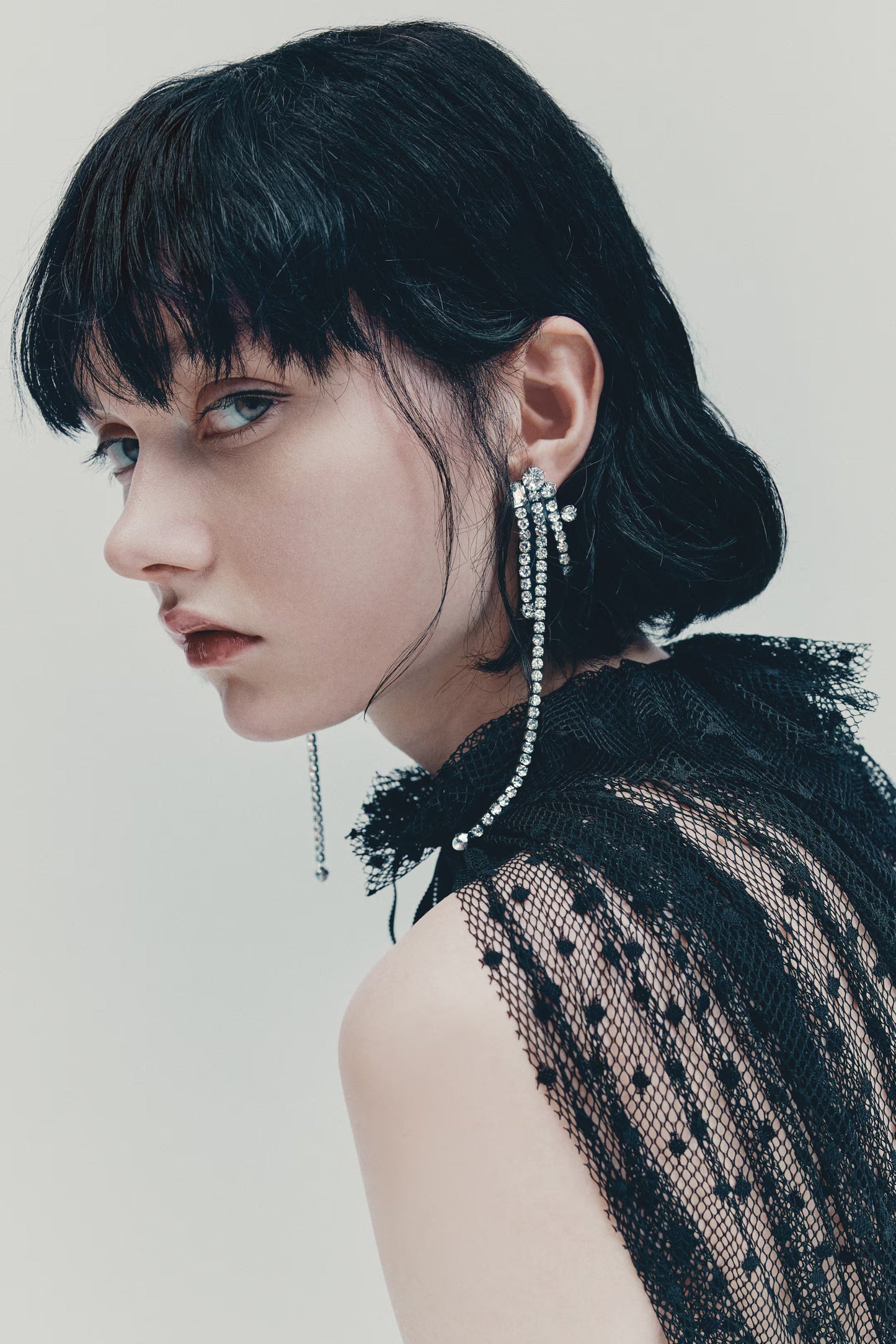 Rhinestone dangle earrings