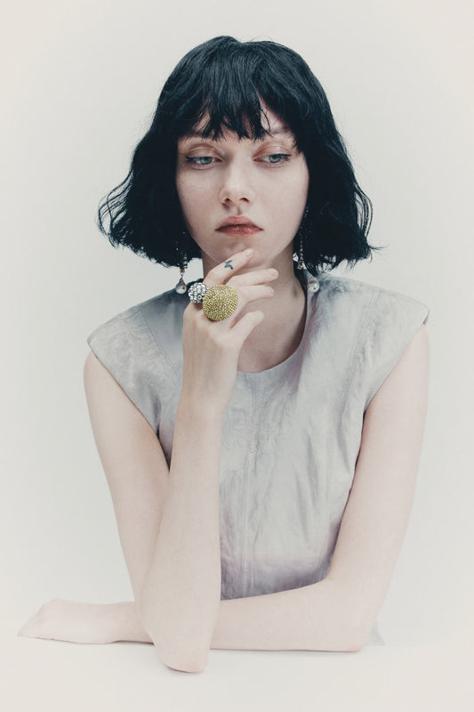 Rhinestone statement ring